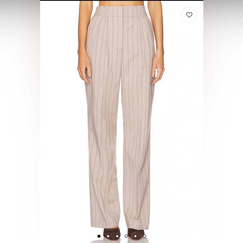 Favorite Daughter The Dream Favorite Pant Natural Pinstripe Wide-Leg Pants NWT